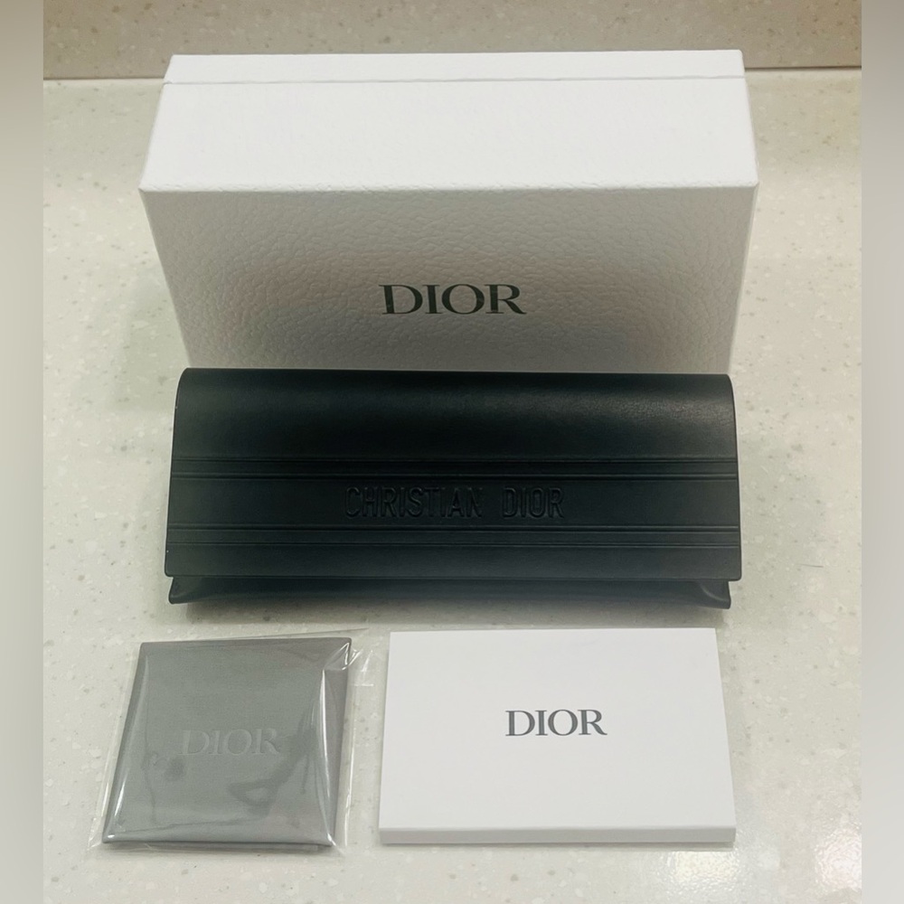 Brand New! Black Christian Dior Sunglasses Case + Box, Dust Cloth & Care Booklet